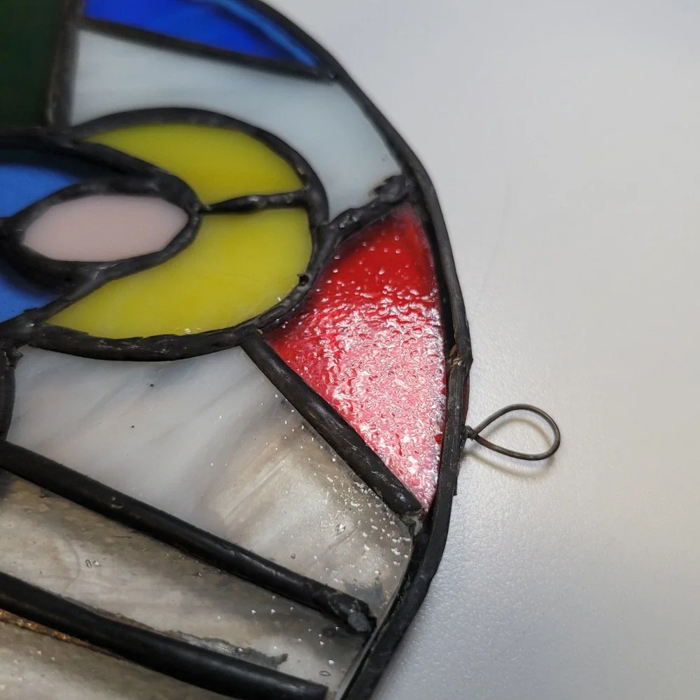 Round‎ Stained Glass Nativity Scene Wall Hanging Decor Sun Catcher Religious Art